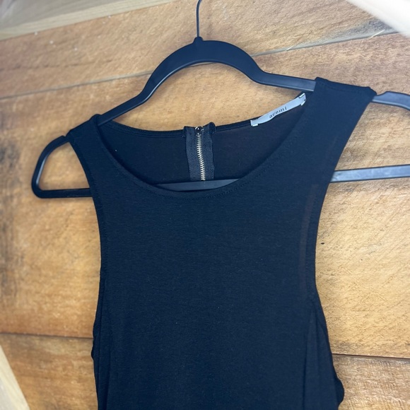 Acemi Flowy Zip up Black A-Line Dress - Women's Size Medium (Rayon/Spandex) - Picture 3 of 10